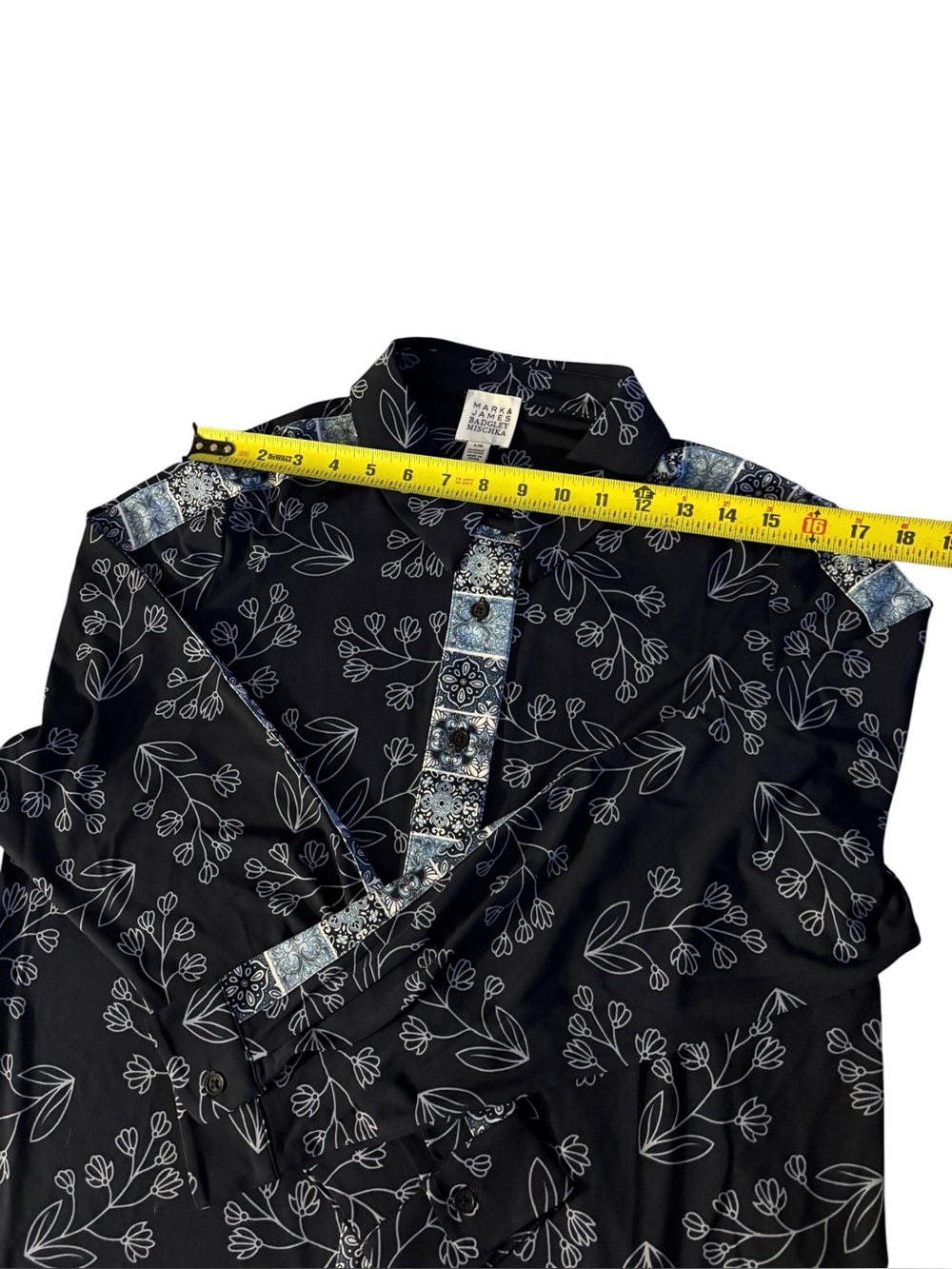 Badgley Mischka Mark & James Floral Button Front Blouse Size L - Picture 5 of 9